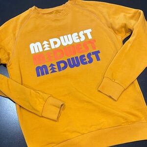 Mustard Midwest Graphic Crewneck Sweatshirt